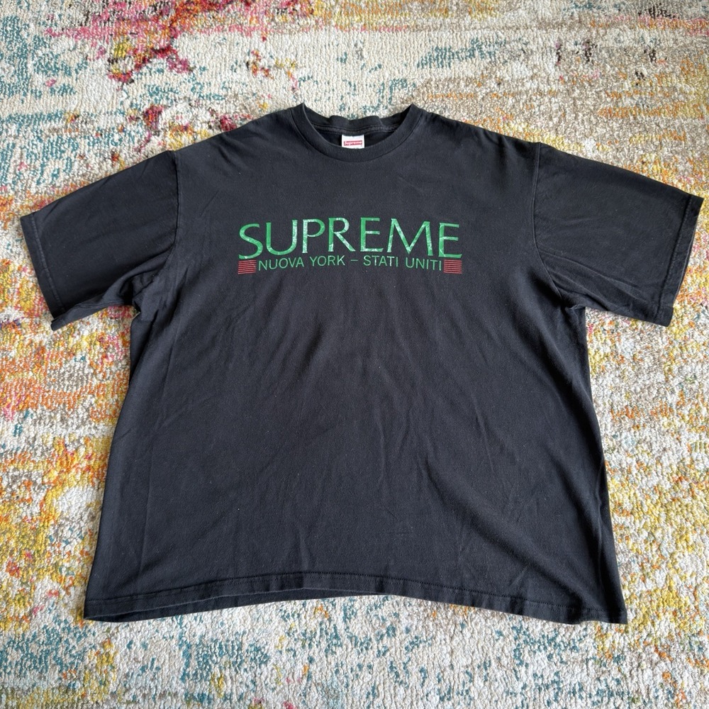 VTG Supreme Nuova New York Stati Uniti Made In USA Black Rare Shirt Men's XL